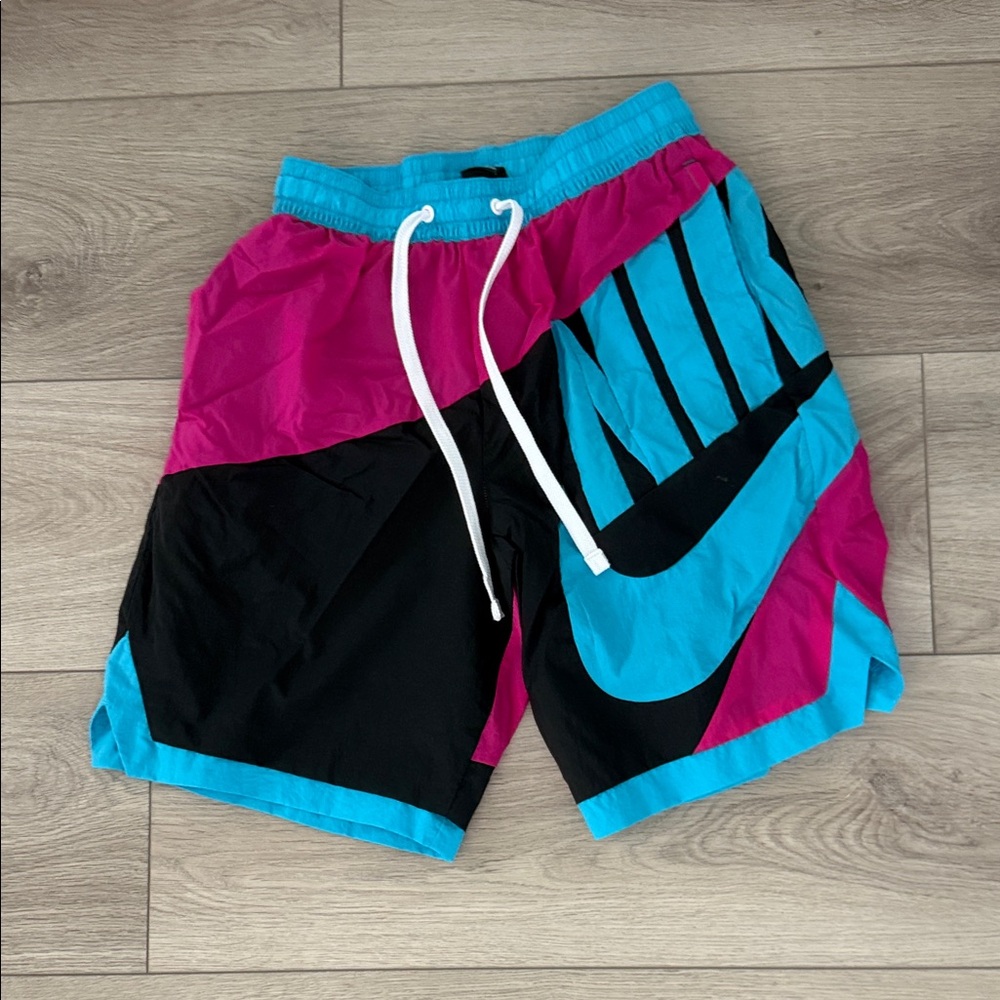 Nike Colorblock Running Shorts - Cyan & Magenta